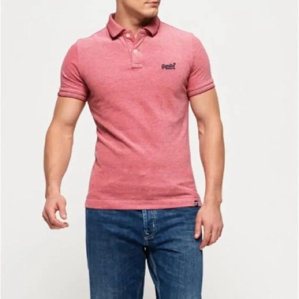 Superdry Mens Contrast Tipped Slim Fit Polo Shirt size XL - Picture 2 of 7